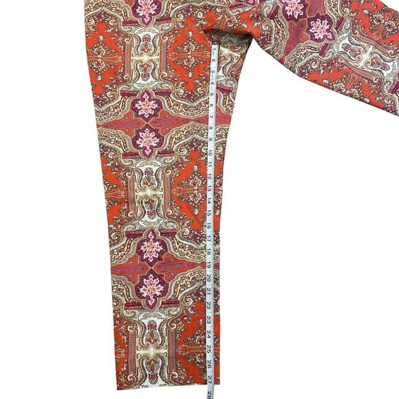 TALBOTS Signature Grecian Paisley Ankle Pants Women's 12 Boho Chic Maximalist - Picture 6 of 10